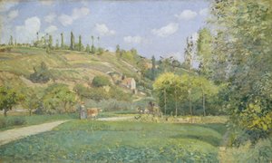 オーヴェル＝シュル＝オワーズ、ヴァルヘルメイユの牛飼い 作： Camille Jacob Pissarro